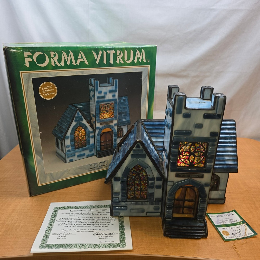 Forma Vitrum Trinity Church 1994 Ltd #191 Bill Job Stained Glass Lighted *Broken